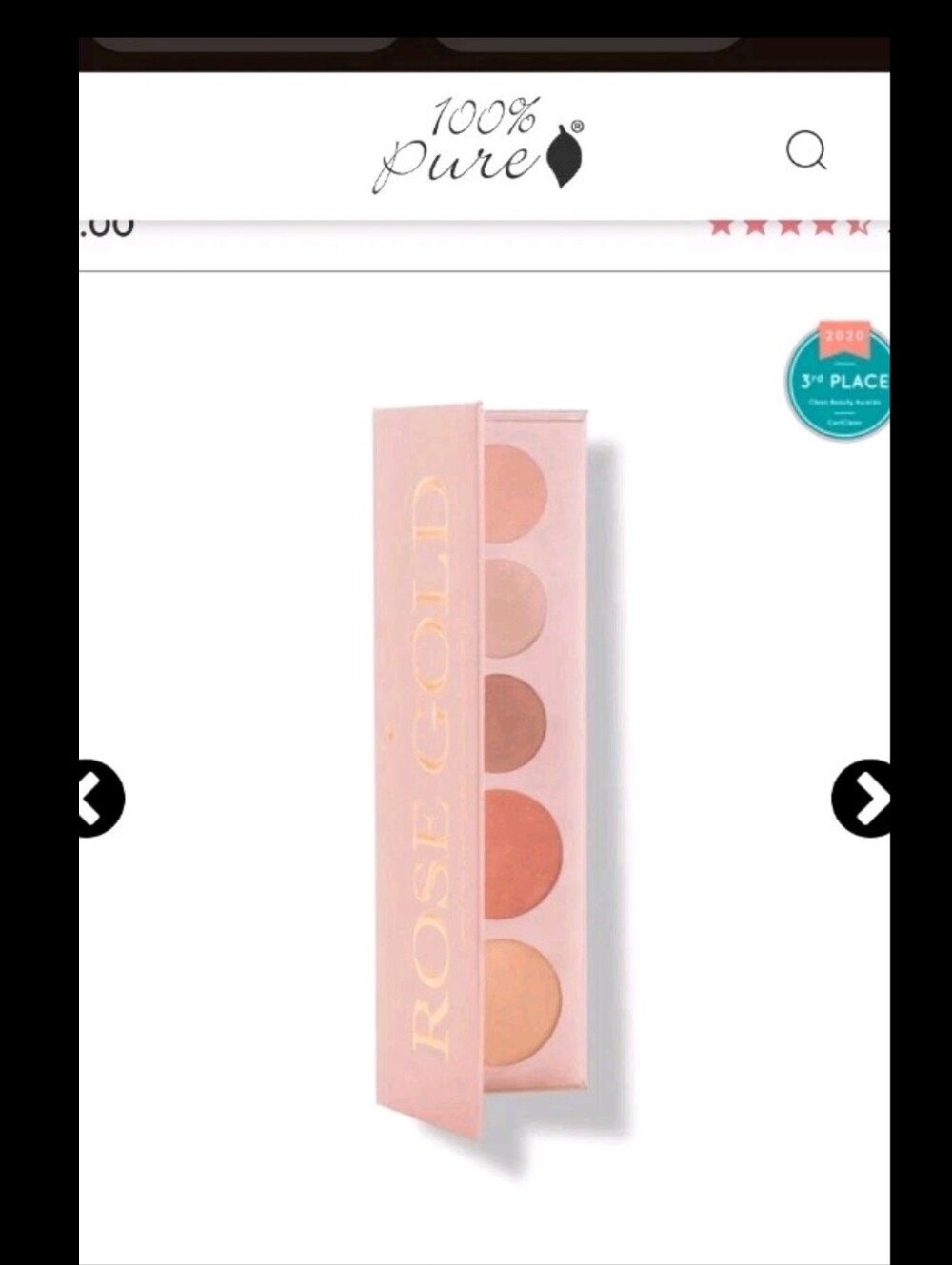 100% Pure Rose Gold Makeup Palette - BNIB